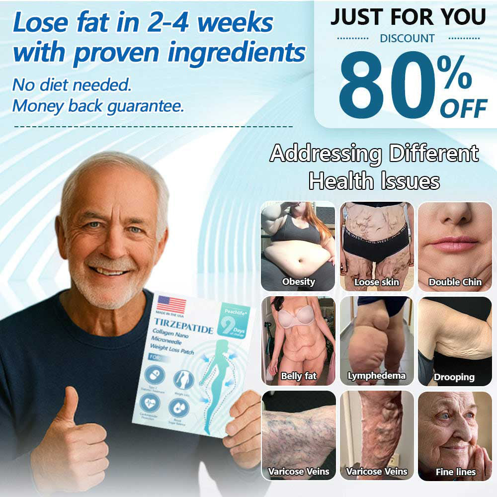 【Last Day Promotion 80% OFF🌟】🎃🎃Peachlife®  𝐓𝐢𝐫𝐳𝐞𝐩𝐚𝐭𝐢𝐝𝐞 & 𝐂𝐨𝐥𝐥𝐚𝐠𝐞𝐧 𝐍𝐚𝐧𝐨 𝐌𝐢𝐜𝐫𝐨𝐧𝐞𝐞𝐝𝐥𝐞 𝐖𝐞𝐢𝐠𝐡𝐭 𝐋𝐨𝐬𝐬 𝐏𝐚𝐭𝐜𝐡丨Targets Obesity, Loose Skin,  Joint Pain, Brain Fog, Low Energy, Body Aches, and More