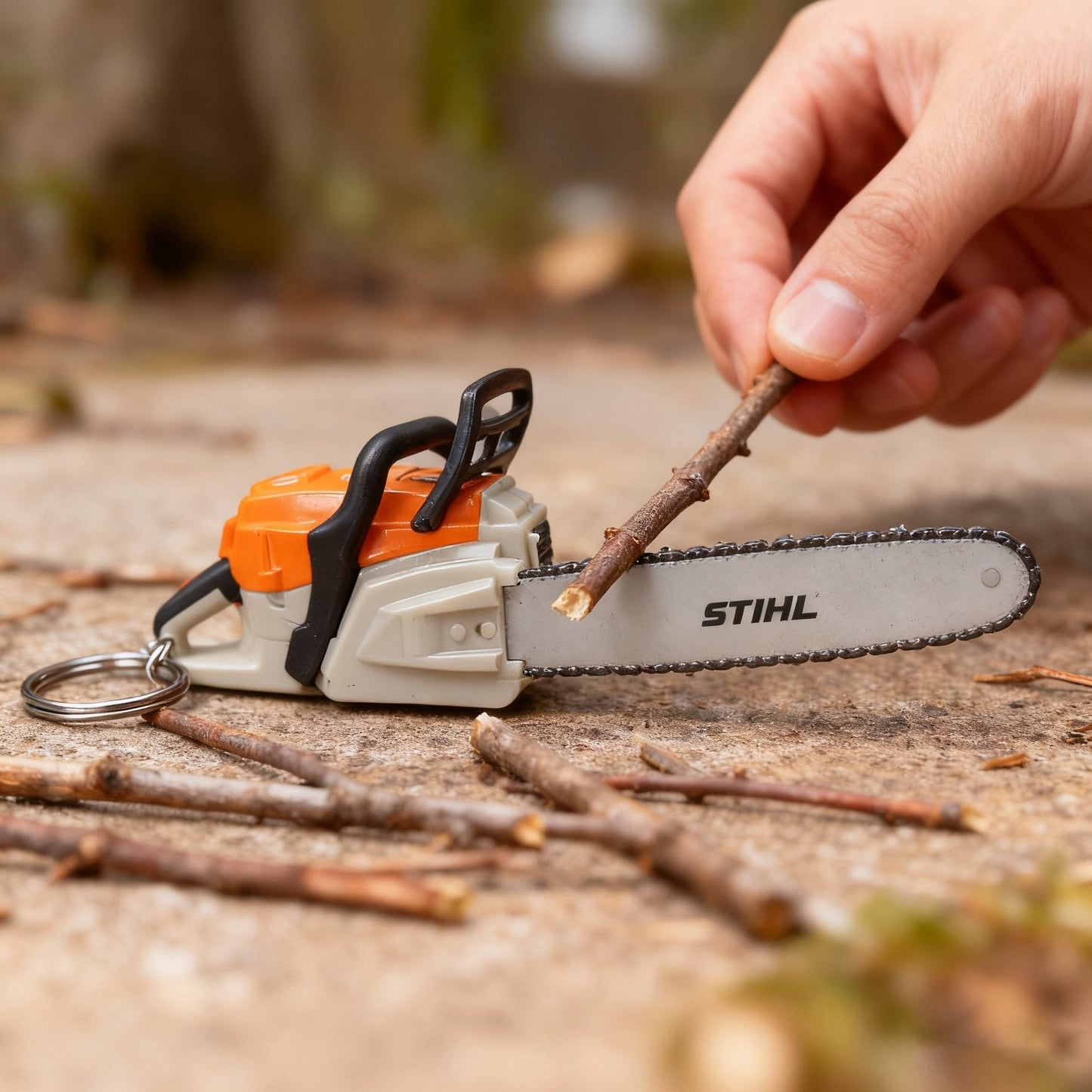 Chainsaw Keychain | Functional Cutting Key Ring